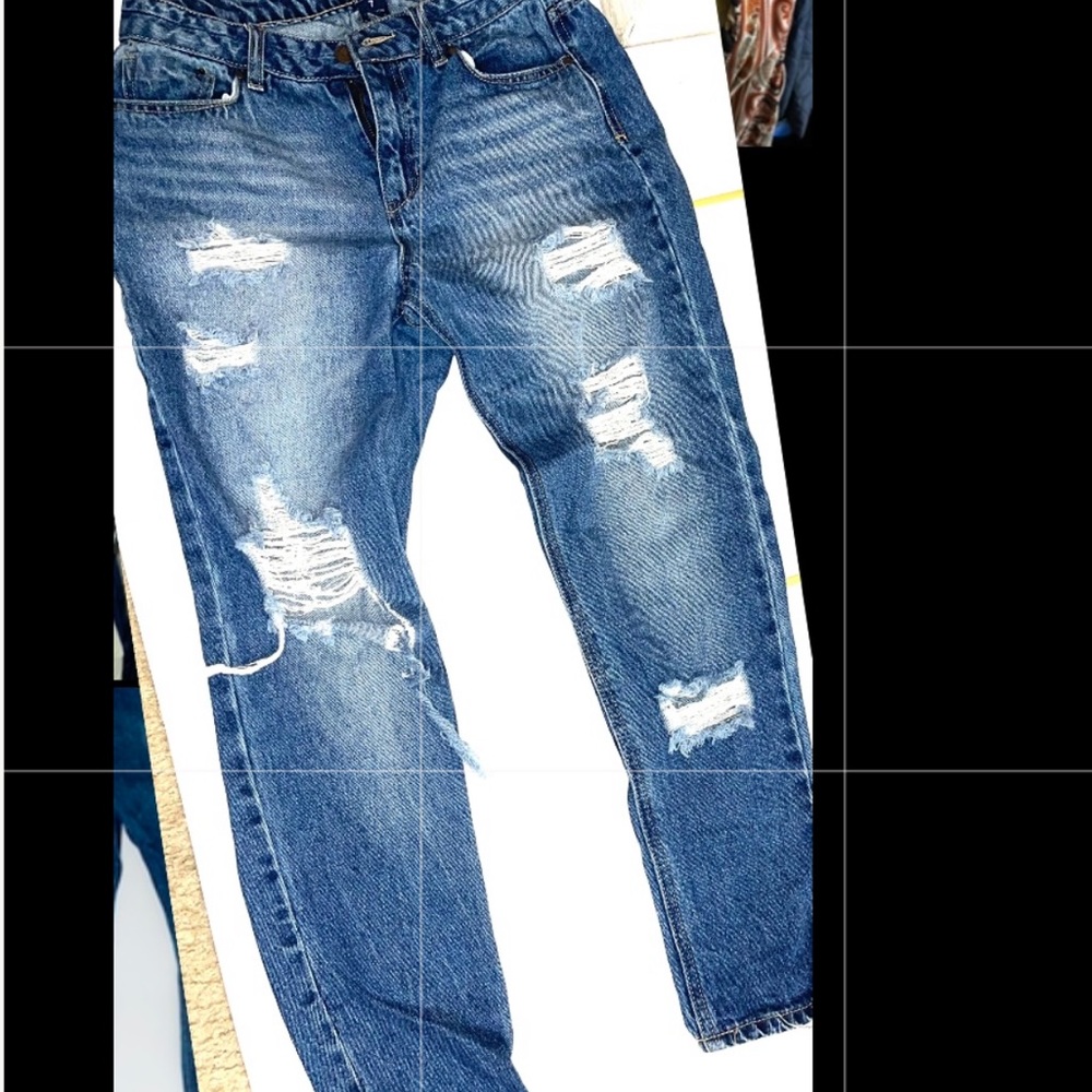 Worth it Distressed boyfriend Jeans - medium blue wash